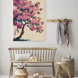 Japanese Pink Blossom Tree Art Print