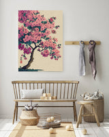 Japanese Pink Blossom Tree Art Print        : A2