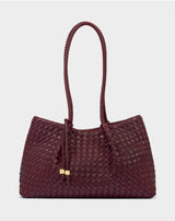 Nova Hand-Woven Small Shoulder Tote – Cherry
