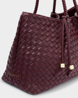 Nova Hand-Woven Small Shoulder Tote – Cherry