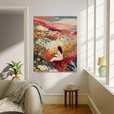 Female Landscape Reading Portrait Art Print