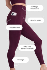 Elevate Full-Length Pocket Leggings – Black Cherry, S