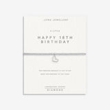 Joma Laboratory Grown Diamond A Little 'Happy 18th Birthday' Bracelet In Silver Plating