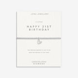 Joma Laboratory Grown Diamond A Little 'Happy 21st Birthday' Bracelet In Silver Plating