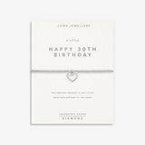 Joma Laboratory Grown Diamond A Little 'Happy 30th Birthday' Bracelet In Silver Plating