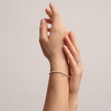 Joma Laboratory Grown Diamond A Little 'Happy 40th Birthday' Bracelet In Silver Plating