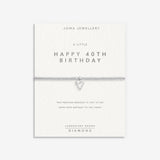 Joma Laboratory Grown Diamond A Little 'Happy 40th Birthday' Bracelet In Silver Plating