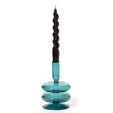 Taper Holder - Coloured Glass - Teal