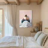 Female Reading Pastel Books Portrait Art Print