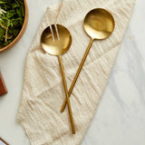 Reine Matte Gold Salad Servers – Spoon and Fork Set