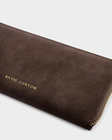 Large Suedette Purse – Bitter Chocolate