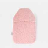 Light Pink & Green Heart Borg Hot Water Bottle
