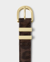 Leopard Print Buckle Belt – Brown