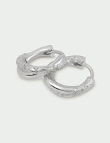 Mast Huggie Hoop Earrings in Silver