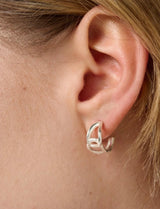 Alder Huggie Earrings in Silver