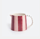 Wine & Pink Stripe Wide Milk Jug