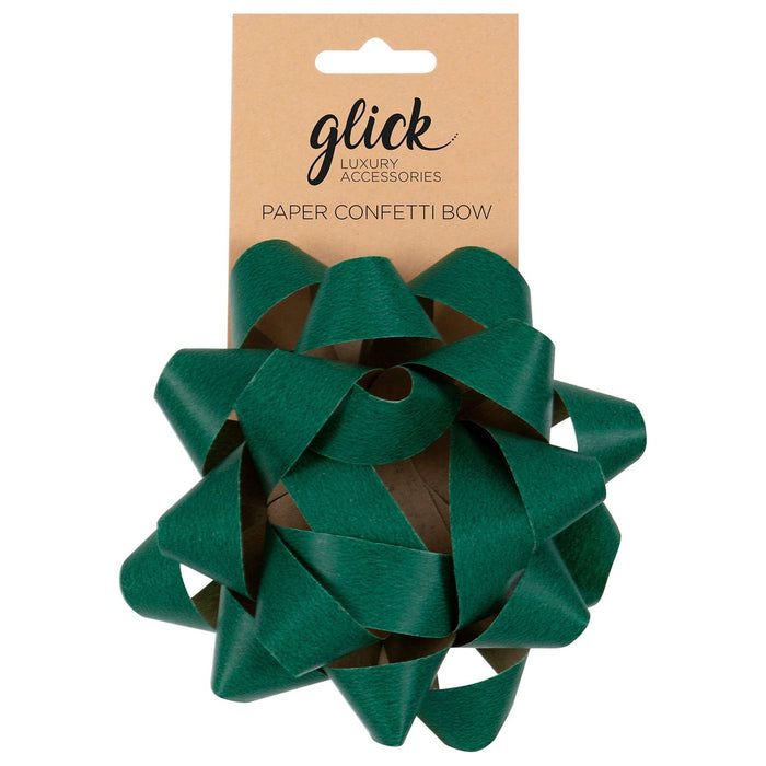 Luxury Gross Grain Confetti Large Bow - Green