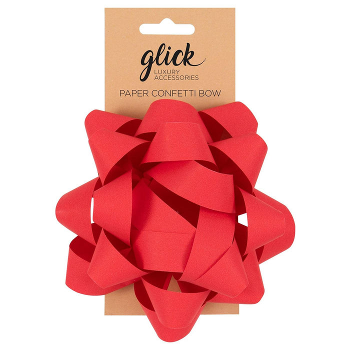 Luxury Gross Grain Confetti Large Bow - Red