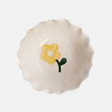 Caroline Gardner Yellow Flower Frilly Bowl