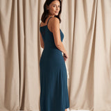 Luxury Bamboo Lace Maxi Chemise - Teal
