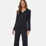 Luxury Bamboo Lace Pyjama Set - Raven