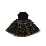 Bob & Blossom Tulle Dress - Black & Gold Sparkle