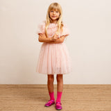 Bob & Blossom Pale Pink with Gold Moon & Stars Dress