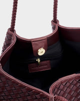 Nova Hand-Woven Small Shoulder Tote – Cherry