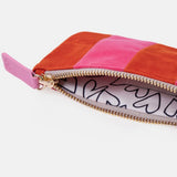 Orange & Pink Stripe Velvet Rectangle Pencil Case