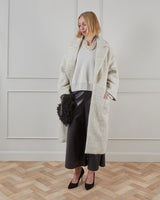 CHALK Sienna Wool-Blend Coat in Light Beige
