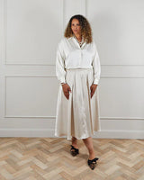 CHALK Audrey Satin Skirt in Champagne