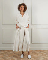 CHALK Audrey Satin Skirt in Champagne