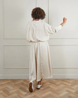 CHALK Audrey Satin Skirt in Champagne