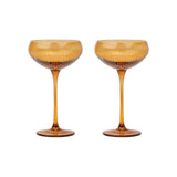 Here's How "The Lou" Coupe Glass - Set of 2 Amber