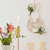 Easter Bunny Wooden Door Wreath