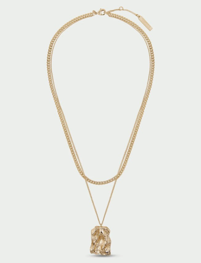 Current Necklace in Gold