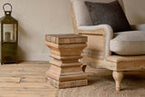 Disha Carved Mango Wood Side Table - Natural – view 4