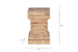 Disha Carved Mango Wood Side Table - Natural – view 8