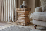 Disha Carved Mango Wood Side Table - Natural – view 1
