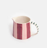 Wine & Pink Stripe Wide Milk Jug