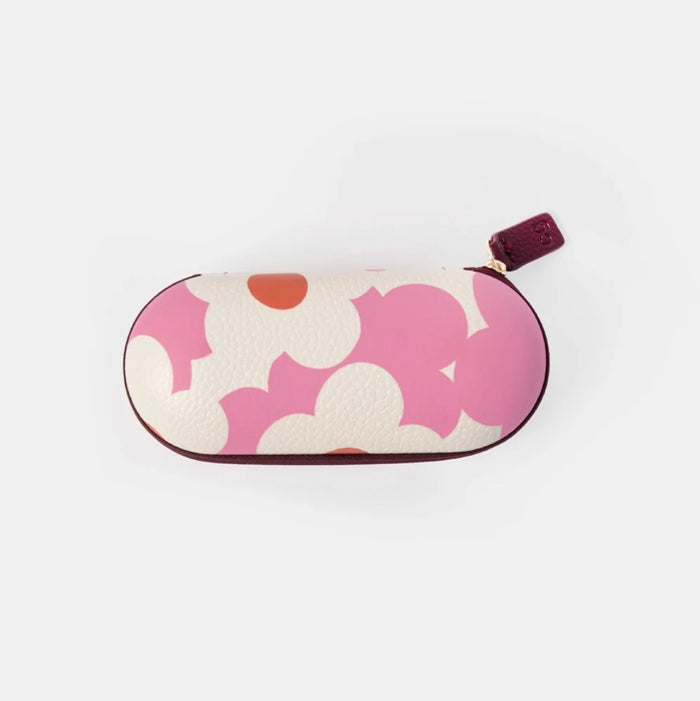 Pink Flower Zip Around Glasses Case