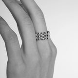 Linear Woven Chain Ring - Silver