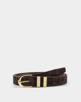 Leopard Print Buckle Belt – Brown