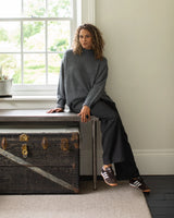 CHALK Judith Trousers in Dark Charcoal Pinstripe