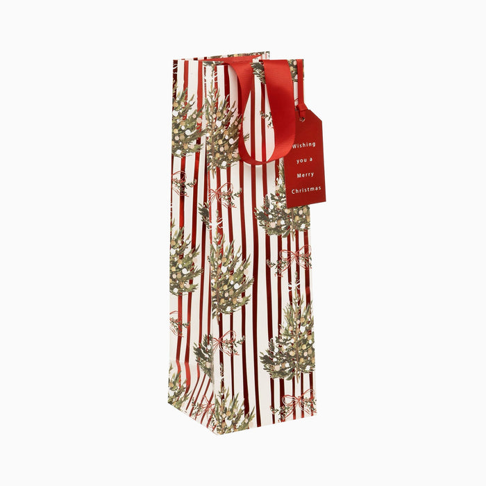 Bottle Striped Spruce Gift Bag