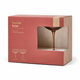 Here's How "The Lou" Coupe Glass - Set of 2 Amber