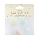 Happy Easter Confetti & Pastel Balloons