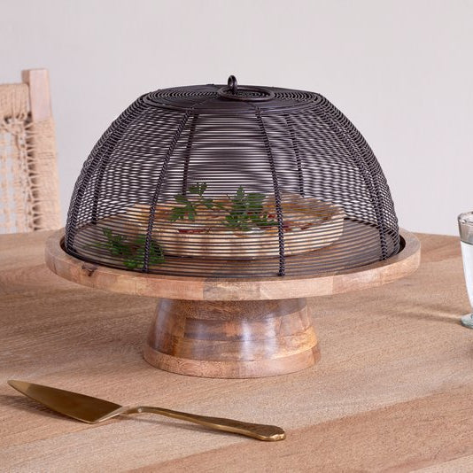 Inkollu Wire & Mango Wood Cake Stand