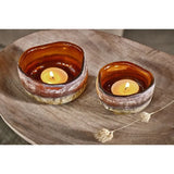 Janka Glass Tealights - Amber (Set of 2)