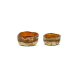 Janka Glass Tealights - Amber (Set of 2)